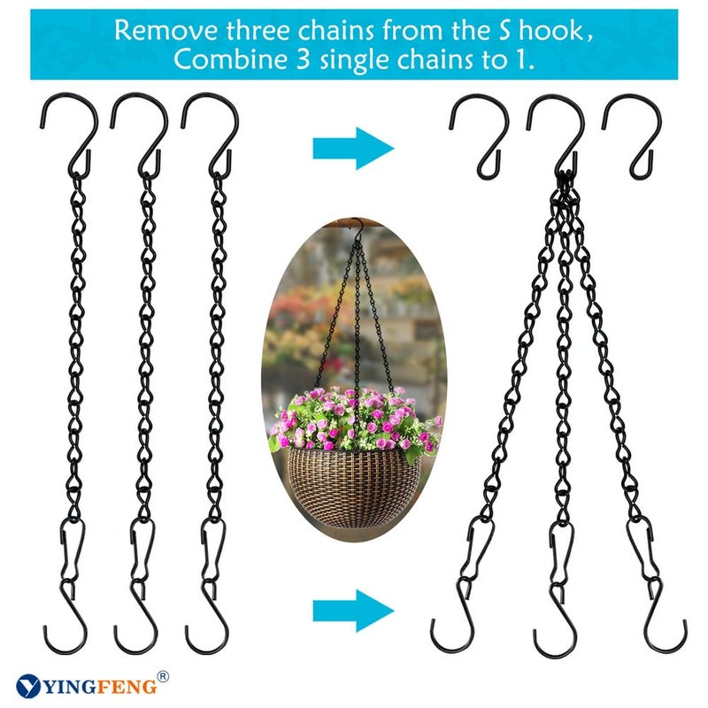YINGFENG 10 Pack 9.5 Inch Black Hanging Chains, Garden Plant Hangers for Hanging Bird Feeders, Billboards, Chalkboards, Basket, Planters, Lanterns, Wind Chimes and Decorative Ornaments Etc. - Image 3